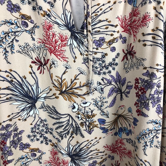 WAYF Boho Floral Tan Long sleeve Dress Small - Picture 5 of 8